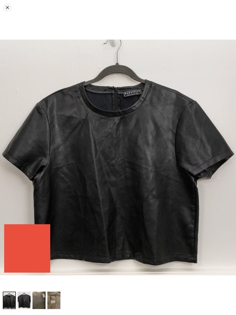 Bagatelle Collection Faux Leather Top – Sleek Minimalist Style | Size L